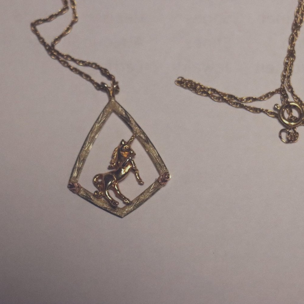Black Hills Gold Unicorn Necklace